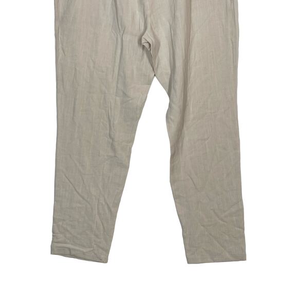 NEW Nasty Gal Tie to Behave Linen Pants Plus Size 16 Beige Cream Light Summer - Picture 7 of 9